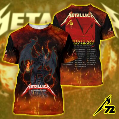 Metallica Concert Tour M72 World Tour June 20 2025 Santa Clara Levi’s Stadium 3D AOP Shirt