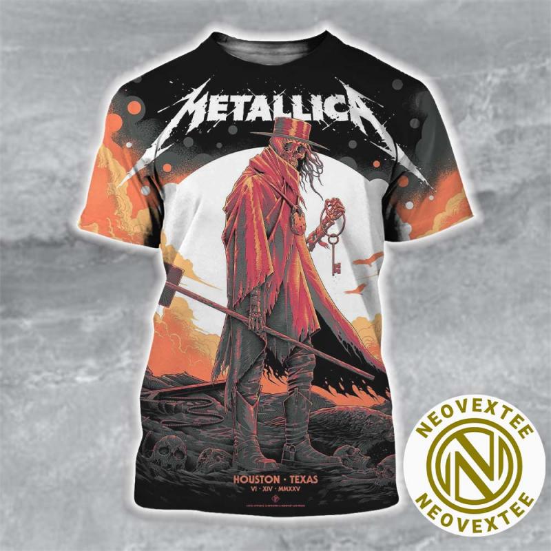 Metallica M72 Houston Pop-Up Shop Poster For Houston Texas On June 14th World Tour 2025 Art By Luke Preece All Over Print Shirt