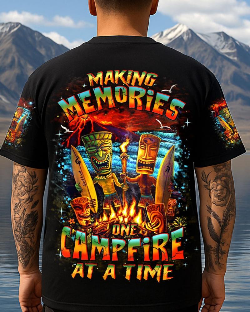 MAKING MEMORIES ONE CAMPFIRE AT A TIME TIKI AOP T-Shirt