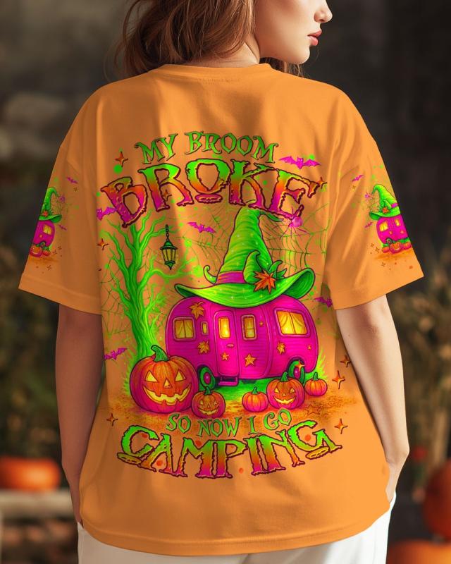 MY BROOM BROKE SO NOW HALLOWEEN CAMPING ALL OVER PRINT Shirt