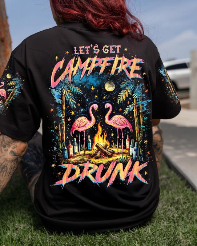 LET'S GET CAMPFIRE DRUNK FLAMINGO ALL OVER PRINT Shirt