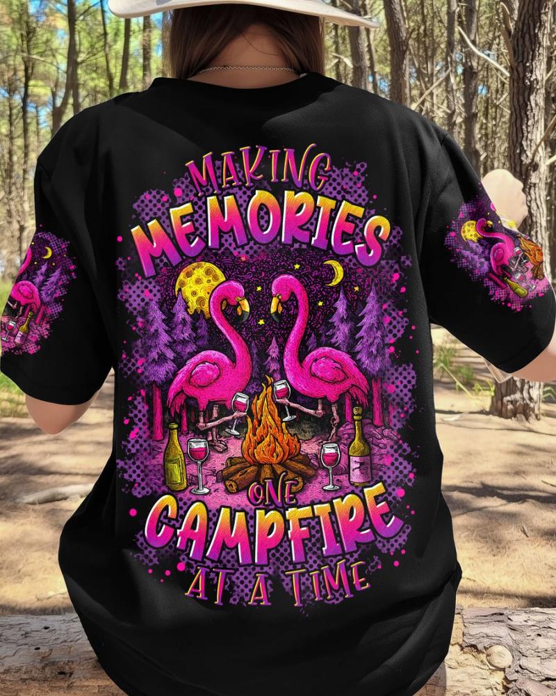 MAKING MEMORIES ONE CAMPFIRE AT A TIME FLAMINGO ALL OVER PRINT TShirt
